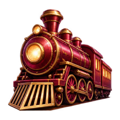 cherry-red locomotive