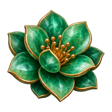 faceted jade flower