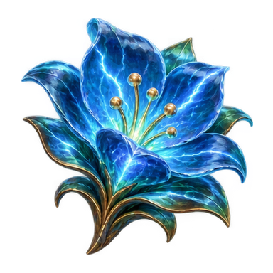 electric blue glass flower